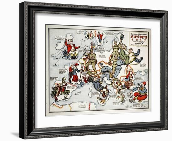 Satirical Map - Summer Review of Europe, 1915-Lucas Gräfe-Framed Giclee Print