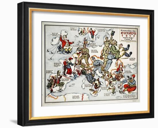 Satirical Map - Summer Review of Europe, 1915-Lucas Gräfe-Framed Giclee Print