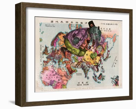 Satirical Map - The Illustration of the Great European War-Tanaka Ryozo-Framed Giclee Print