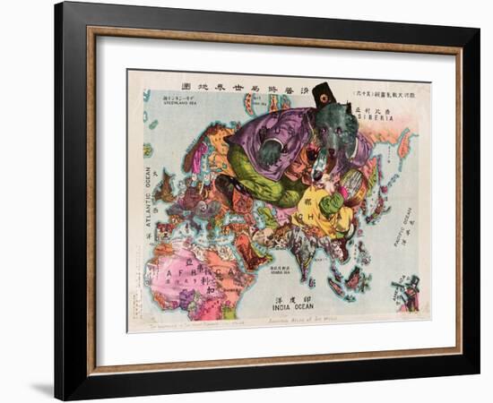 Satirical Map - The Illustration of the Great European War-Tanaka Ryozo-Framed Giclee Print