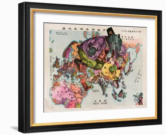 Satirical Map - The Illustration of the Great European War-Tanaka Ryozo-Framed Giclee Print