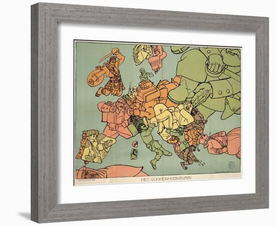 Satirical Map - The Insane Asylum-Louis Raemaekers-Framed Giclee Print