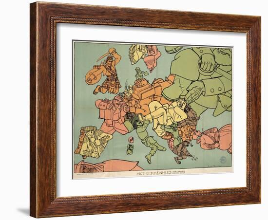 Satirical Map - The Insane Asylum-Louis Raemaekers-Framed Giclee Print