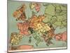 Satirical Map - The Insane Asylum-Louis Raemaekers-Mounted Giclee Print