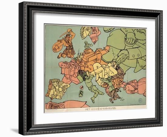 Satirical Map - The Insane Asylum-Louis Raemaekers-Framed Giclee Print