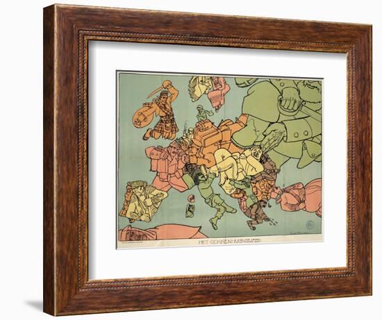 Satirical Map - The Insane Asylum-Louis Raemaekers-Framed Giclee Print