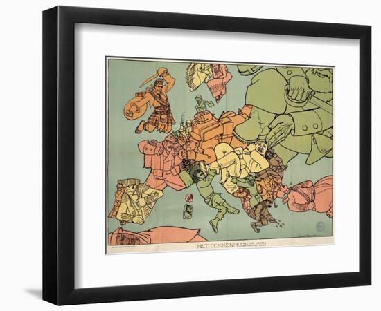 Satirical Map - The Insane Asylum-Louis Raemaekers-Framed Giclee Print