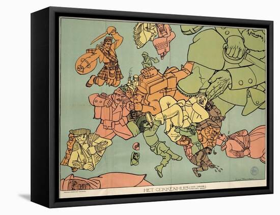 Satirical Map - The Insane Asylum-Louis Raemaekers-Framed Premier Image Canvas