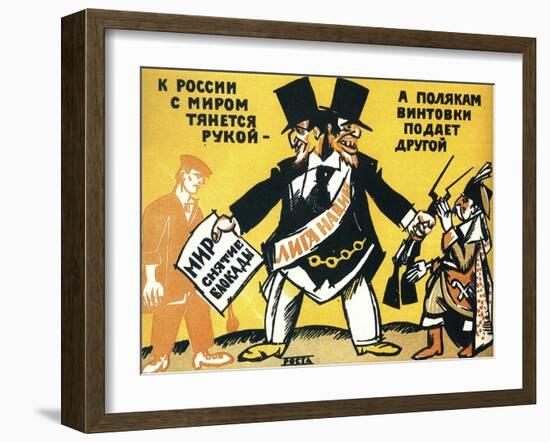 Satirical Poster on the League of Nations, 1920-Vladimir Mayakovsky-Framed Giclee Print