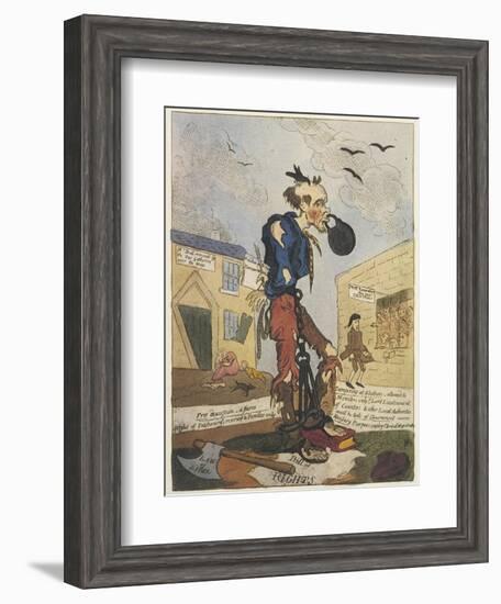 Satirical View of the Free- Born Englishman Following the Peterloo Massacre-George Cruikshank-Framed Art Print