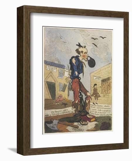 Satirical View of the Free- Born Englishman Following the Peterloo Massacre-George Cruikshank-Framed Art Print