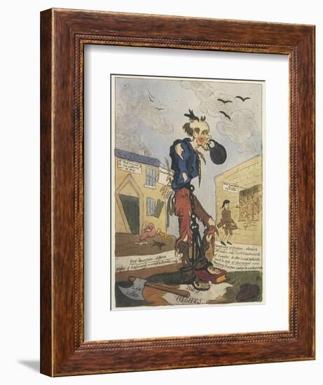 Satirical View of the Free- Born Englishman Following the Peterloo Massacre-George Cruikshank-Framed Art Print