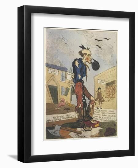 Satirical View of the Free- Born Englishman Following the Peterloo Massacre-George Cruikshank-Framed Art Print