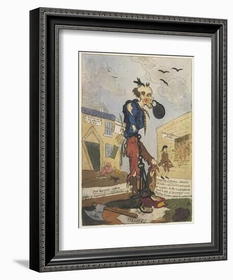 Satirical View of the Free- Born Englishman Following the Peterloo Massacre-George Cruikshank-Framed Art Print