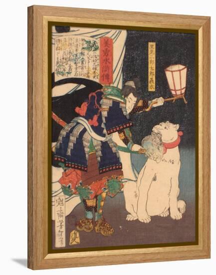 Satomi Jirotaro Yoshishige (From the Series Stories of Beauty and Bravery (Biyu Suikode), 1866-1867-Tsukioka Yoshitoshi-Framed Premier Image Canvas