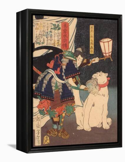 Satomi Jirotaro Yoshishige (From the Series Stories of Beauty and Bravery (Biyu Suikode), 1866-1867-Tsukioka Yoshitoshi-Framed Premier Image Canvas