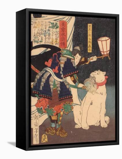 Satomi Jirotaro Yoshishige (From the Series Stories of Beauty and Bravery (Biyu Suikode), 1866-1867-Tsukioka Yoshitoshi-Framed Premier Image Canvas