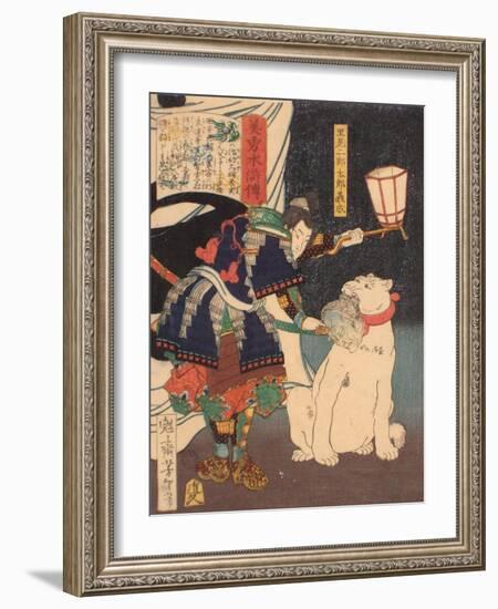 Satomi Jirotaro Yoshishige (From the Series Stories of Beauty and Bravery (Biyu Suikode), 1866-1867-Tsukioka Yoshitoshi-Framed Giclee Print