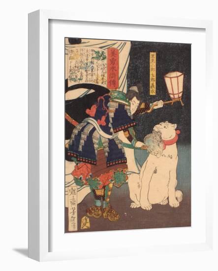 Satomi Jirotaro Yoshishige (From the Series Stories of Beauty and Bravery (Biyu Suikode), 1866-1867-Tsukioka Yoshitoshi-Framed Giclee Print