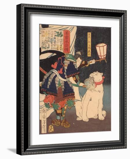 Satomi Jirotaro Yoshishige (From the Series Stories of Beauty and Bravery (Biyu Suikode), 1866-1867-Tsukioka Yoshitoshi-Framed Giclee Print