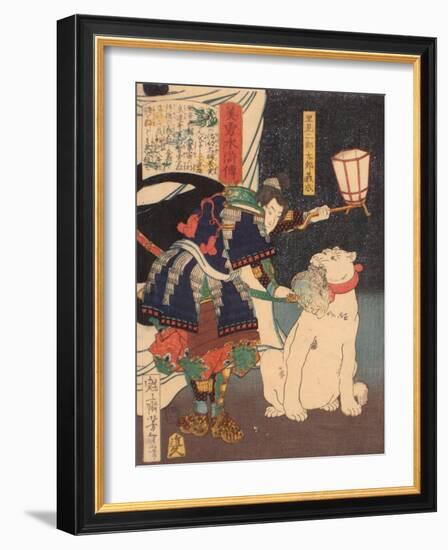 Satomi Jirotaro Yoshishige (From the Series Stories of Beauty and Bravery (Biyu Suikode), 1866-1867-Tsukioka Yoshitoshi-Framed Giclee Print