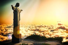 Famous Statue Of The Christ The Reedemer, In Rio De Janeiro, Brazil-Satori1312-Mounted Art Print