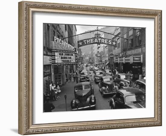 Saturday Afternoon Street Scene in Welch, the County Seat of Mcdowell County, West Virginia-null-Framed Photo