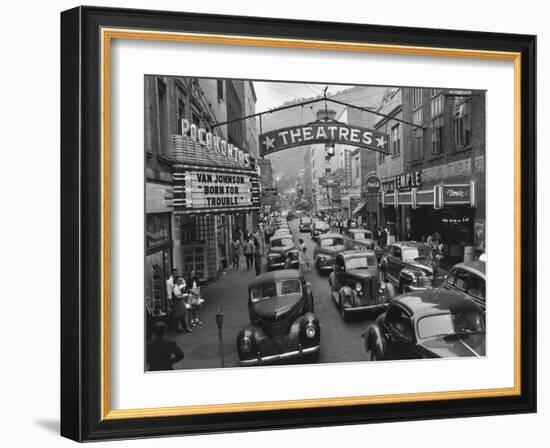 Saturday Afternoon Street Scene in Welch, the County Seat of Mcdowell County, West Virginia-null-Framed Photo