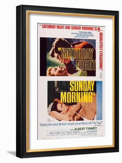 Saturday Night and Sunday Morning, Top and Bottom Inserts: Albert Finney, 1960-null-Framed Premium Giclee Print