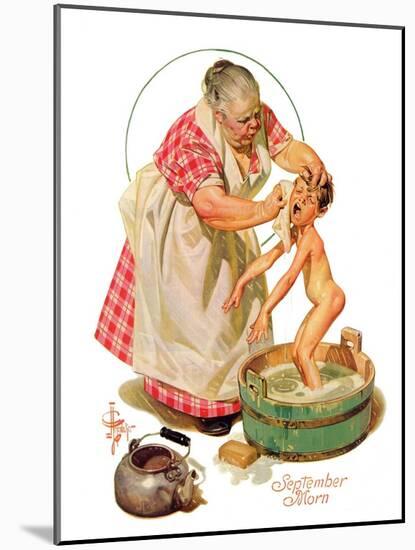 "Saturday Night Bath,"September 24, 1932-Joseph Christian Leyendecker-Mounted Giclee Print