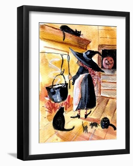 Saturday Night Supper Witch-sylvia pimental-Framed Art Print