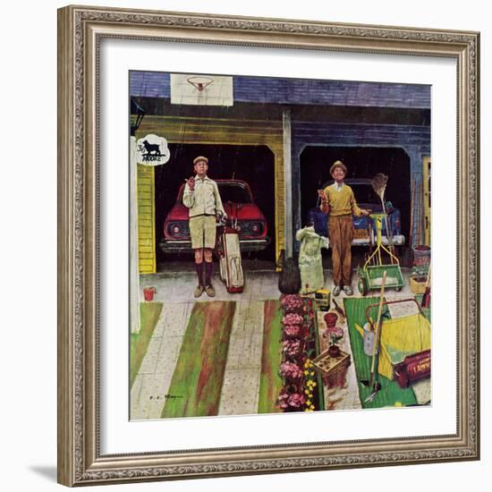 "Saturday Rain", April 25, 1959-Earl Mayan-Framed Giclee Print