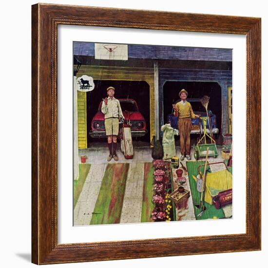 "Saturday Rain", April 25, 1959-Earl Mayan-Framed Giclee Print