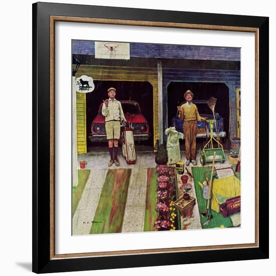 "Saturday Rain", April 25, 1959-Earl Mayan-Framed Giclee Print