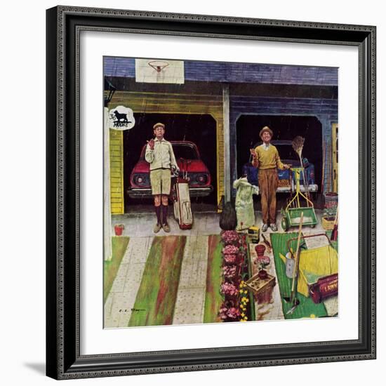 "Saturday Rain", April 25, 1959-Earl Mayan-Framed Giclee Print