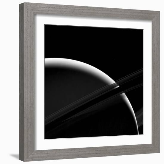 Saturn and its Rings, Cassini Image-null-Framed Photographic Print