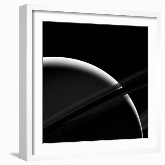 Saturn and its Rings, Cassini Image-null-Framed Photographic Print