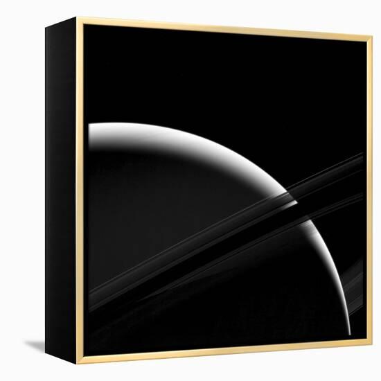 Saturn and its Rings, Cassini Image-null-Framed Premier Image Canvas