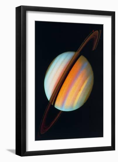 Saturn And Rings From Voyager 1-null-Framed Photographic Print