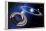 Saturn And Solar System-Detlev Van Ravenswaay-Framed Premier Image Canvas