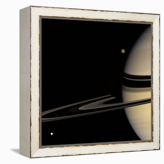 Saturn, Cassini Image-null-Framed Premier Image Canvas