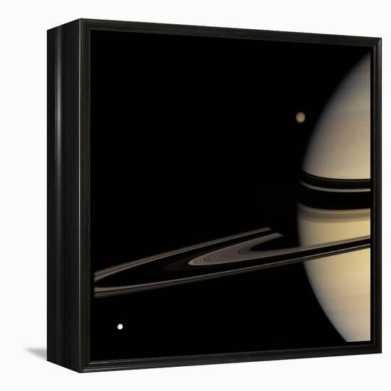 Saturn, Cassini Image-null-Framed Premier Image Canvas