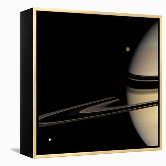 Saturn, Cassini Image-null-Framed Premier Image Canvas