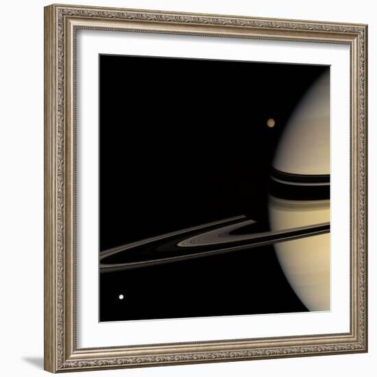 Saturn, Cassini Image-null-Framed Premium Photographic Print