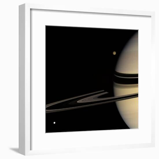 Saturn, Cassini Image-null-Framed Premium Photographic Print