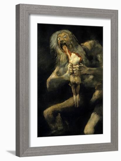 Saturn Devouring His Son. 1820-1823-Francisco de Goya-Framed Art Print