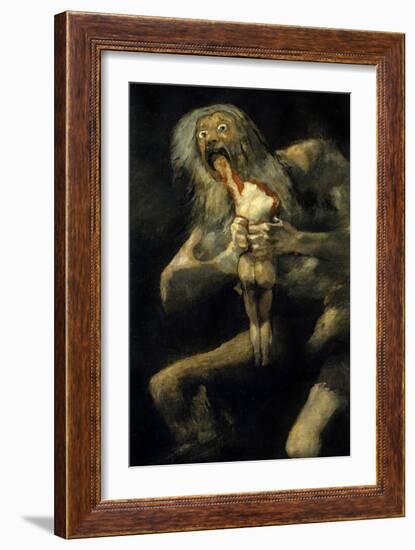 Saturn Devouring His Son. 1820-1823-Francisco de Goya-Framed Art Print