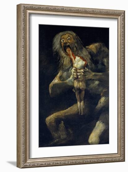 Saturn Devouring His Son-Francisco de Goya-Framed Premium Giclee Print