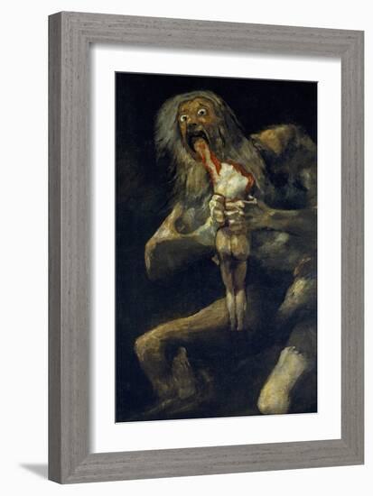 Saturn Devouring His Son-Francisco de Goya-Framed Premium Giclee Print