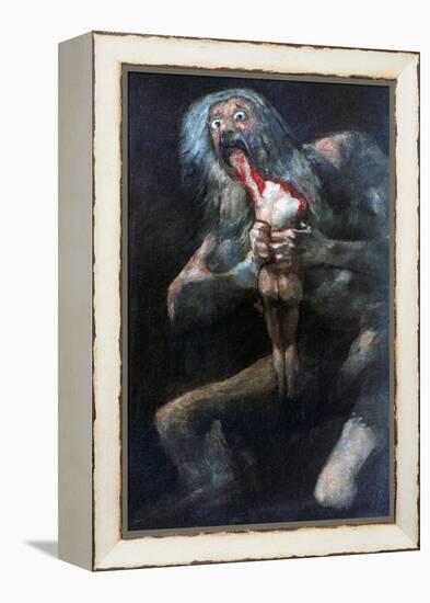 Saturn Devouring One of His Children, 1821-1823-Francisco de Goya-Framed Premier Image Canvas